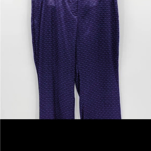 Massimo Dutti Purple Satin Trousers Geometric Pattern New Pants Size 6 - Picture 15 of 16